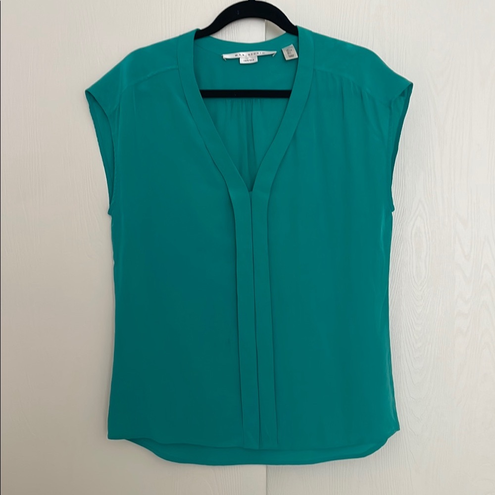 Women's Teal Silk Blouse